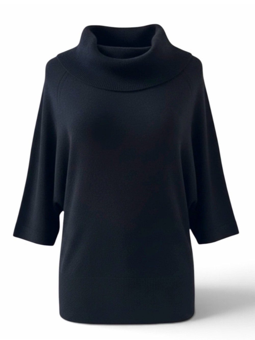 Express Black Cowl Neck 3/4 Sleeve Wool Blend Knit Sweater Size Small